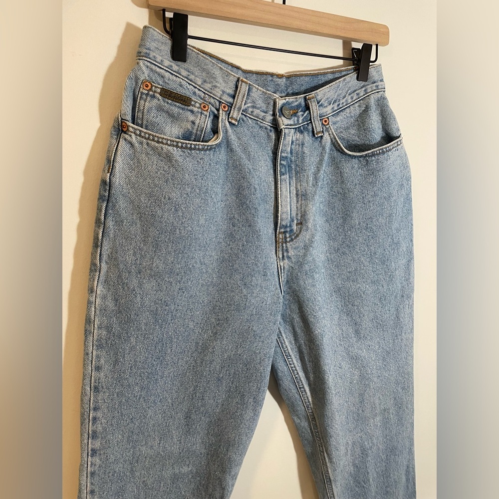 Calvin Klein Vintage 90s Straight Leg Jeans Light Wash High Rise Made USA Sz 12 - Picture 4 of 12